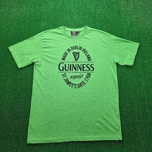 Official Guinness Tshirt Mens Large Green St James Gate Dublin Ireland Relaxed